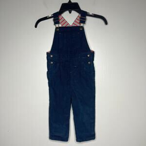 Baby Boden Navy Corduroy Overalls 2-3Y Snap Buttons Adjustable Straps Pockets